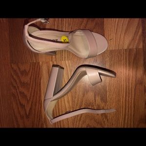 Nude strap heels